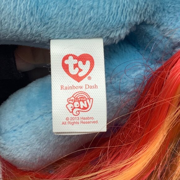 My Little Pony Ty Beanie Babies Rainbow Dash Plush Toy Stuffed Animal 7" NEW NWT - Picture 3 of 7